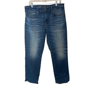American Eagle Mens Next Level Flex Jeans 33x30 Slim Fit Blue Cotton Blend Denim